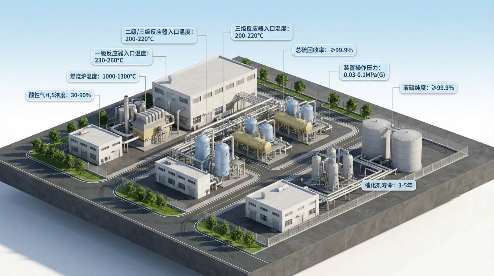 硫磺回收装置3D微缩沙盘
